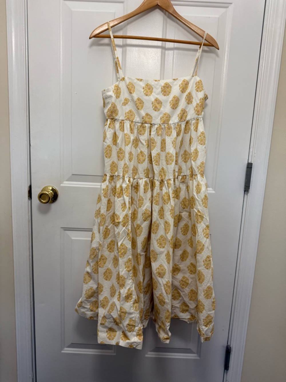 J.crew White Floral Tiered Tie Back Sleeveless Midi Dress Size 4 - Picture 2 of 7